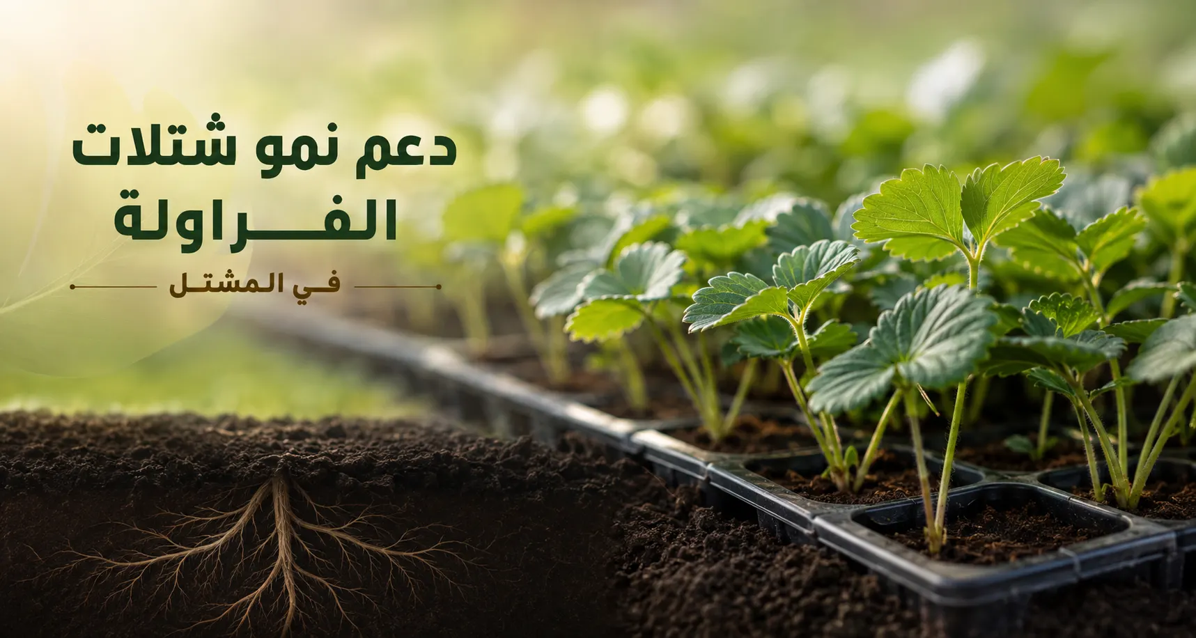 دعم نمو شتلات الفراولة